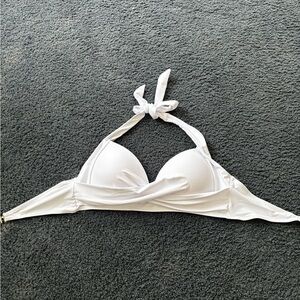 SHEIN White Halter Bikini Top